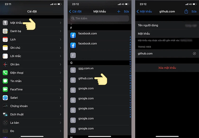 Xem mật khẩu đã lưu trên iP chạy iOS 14 trở xuống