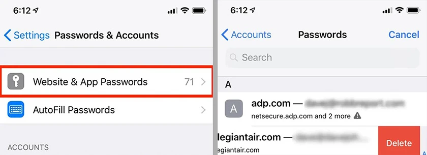 Chỉnh sửa mật khẩu đã lưu trên iPhone