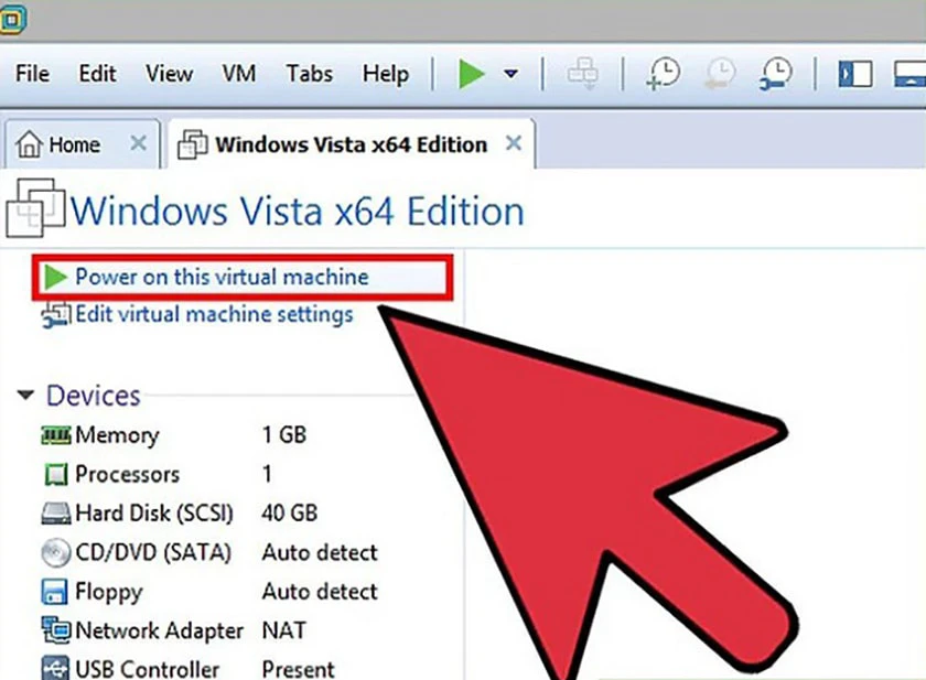 chọn Power Off tr&ecirc;n thanh c&ocirc;ng cụ của phần mềm VMware hoặc Shut Down Guest