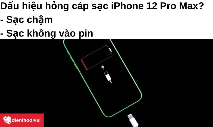 L&agrave;m thế n&agrave;o khi iPhone 12 Pro Max sạc kh&ocirc;ng v&agrave;o pin?
