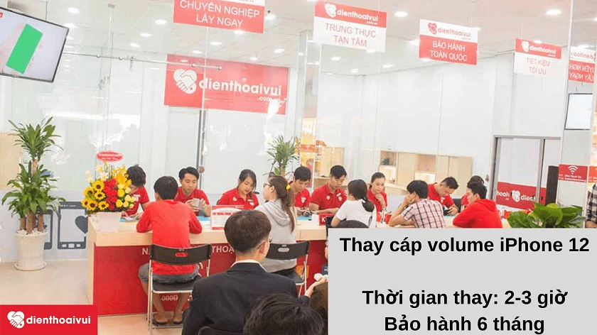 Dịch vụ thay cáp volume iPhone 12 nhanh chóng, ch&acirc;́t lượng cao tại Đi&ecirc;̣n Thoại Vui