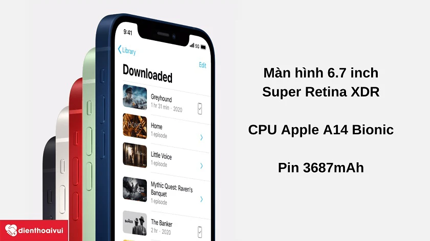 Đi&ecirc;̣n thoại iPhone 12 Pro Max - Màn hình 6.7 inch, chip Apple A14 Bionic, pin 3687mAh