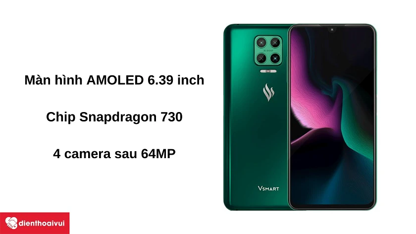 Đi&ecirc;̣n thoại Vsmart Aris - Màn hình AMOLED 6.39 inch