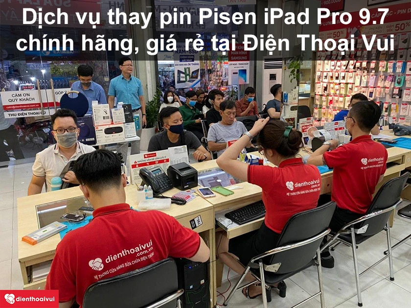 Dịch vụ thay pin Pisen iPad Pro 9.7 ch&iacute;nh h&atilde;ng, gi&aacute; rẻ tại Điện Thoại Vui