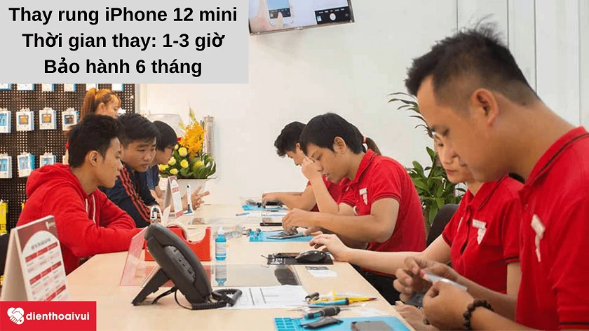 Dịch vụ thay rung iPhone 12 mini nhanh chóng, bảo hành 6 tháng tại Đi&ecirc;̣n Thoại Vui