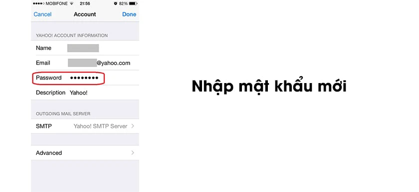 Nhập Password mới