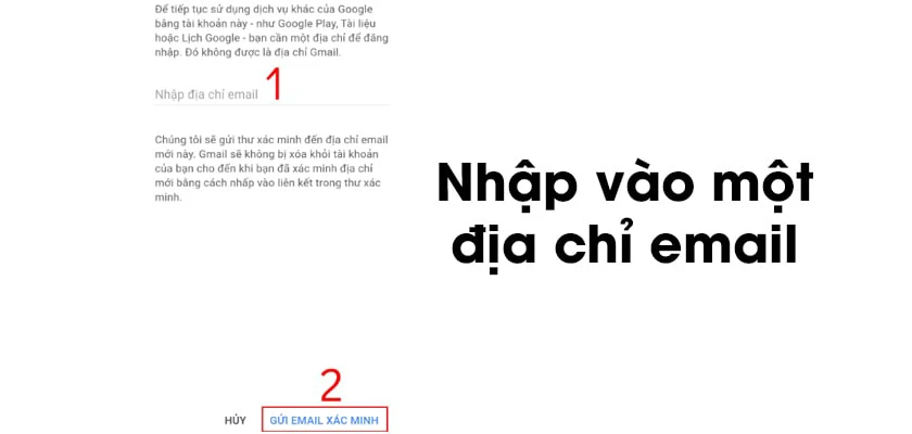 X&oacute;a t&agrave;i khoản gmail khỏi điện thoại tr&ecirc;n điện thoại vĩnh viễn, chọn v&agrave;o &ocirc; Gửi email x&aacute;c minh