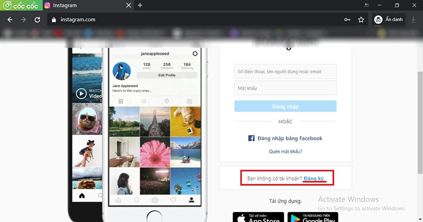 C&aacute;ch đăng nhập Instagram bằng email