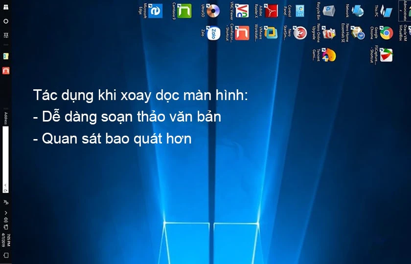 Tác dụng, lơi ích của việc xoay màn hình desktop