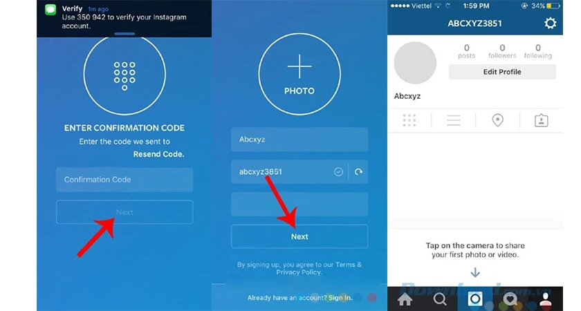 C&aacute;ch đăng k&yacute; Instagram bằng số điện thoại