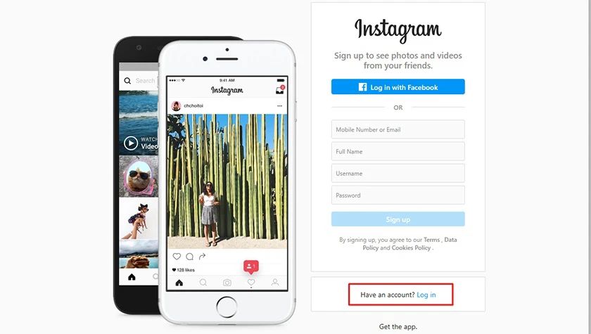 Mở ứng dụng l&ecirc;n v&agrave; nhấn v&agrave;o &ocirc; Sign up.
