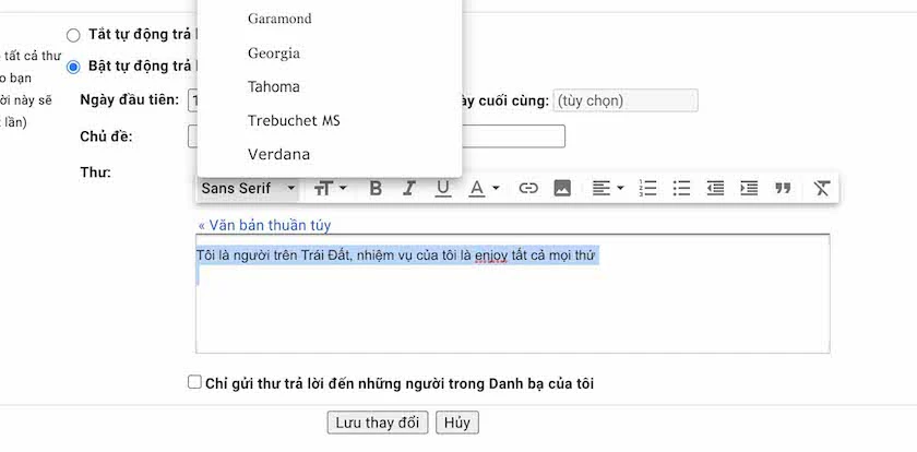 Ch&egrave;n đường link v&agrave;o chữ k&yacute; Gmail