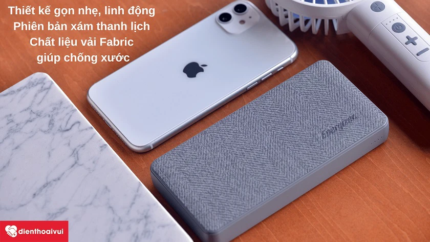 Kích cỡ gọn nhẹ linh động, thiết kế vải Fabric xám đầy thanh lịch