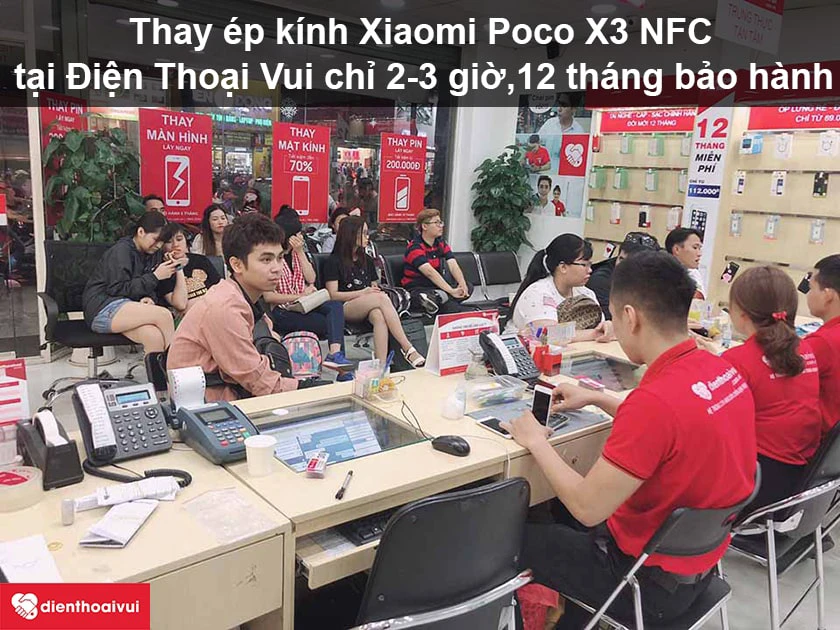 Dịch vụ thay &eacute;p k&iacute;nh Xiaomi Poco X3 NFC uy t&iacute;n, chất lượng cao tại Điện Thoại Vui