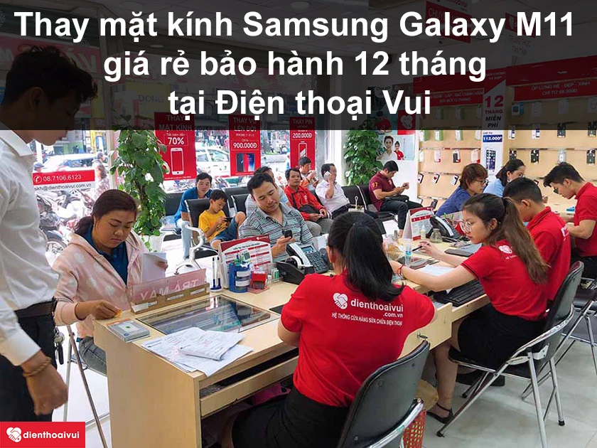 Dịch vụ thay mặt kính Samsung Galaxy M11 giá rẻ bảo hành 12 tháng tại Điện thoại Vui