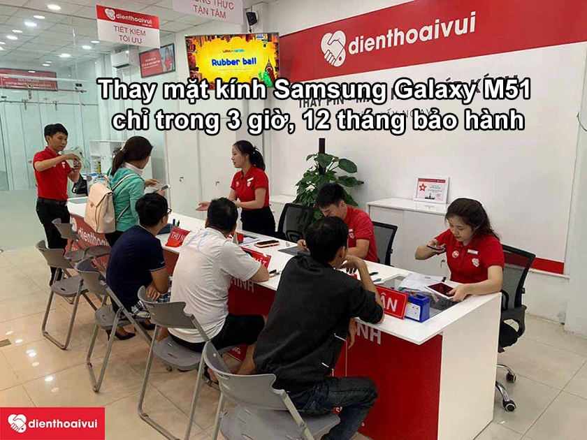 Dịch vụ thay mặt k&iacute;nh Samsung Galaxy M51 chất lượng cao, gi&aacute; rẻ tại Điện Thoại Vui