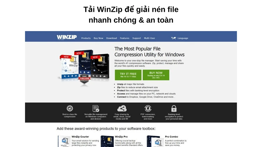 Phần mềm giải n&eacute;n WinZip