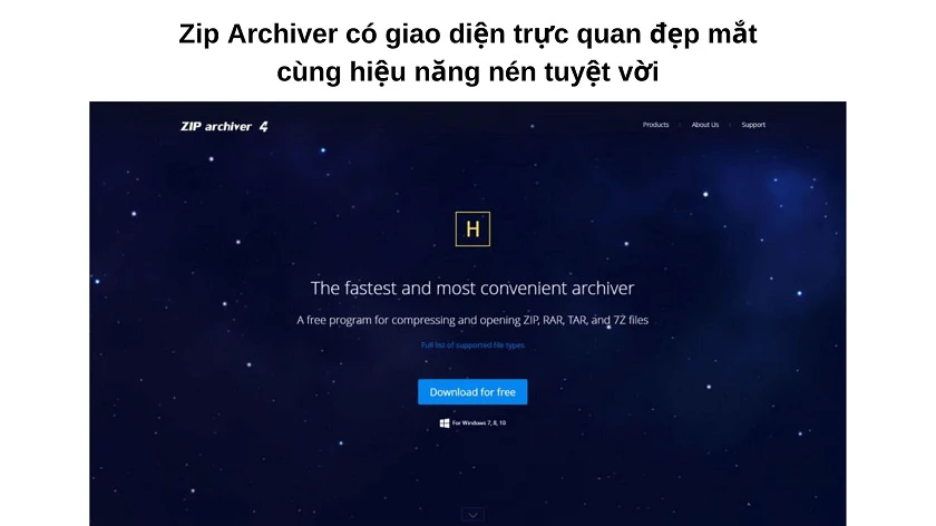 Phần mềm giải n&eacute;n Zip Archiver