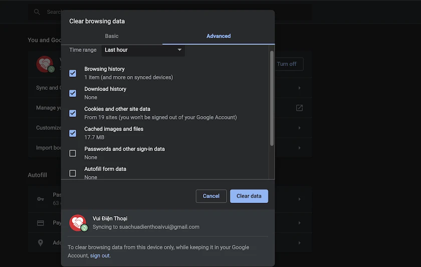 C&aacute;c lưu &yacute;, tuỳ chọn khi khi xo&aacute; lịch sử t&igrave;m kiếm tr&ecirc;n Google