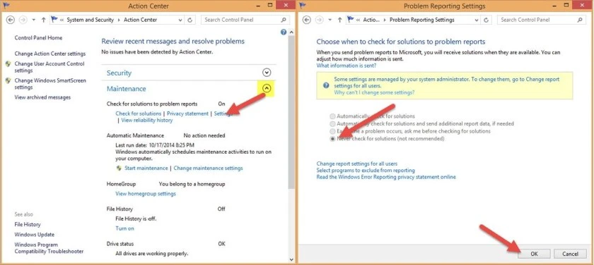 Tắt Maintenance sửa lỗi full disk