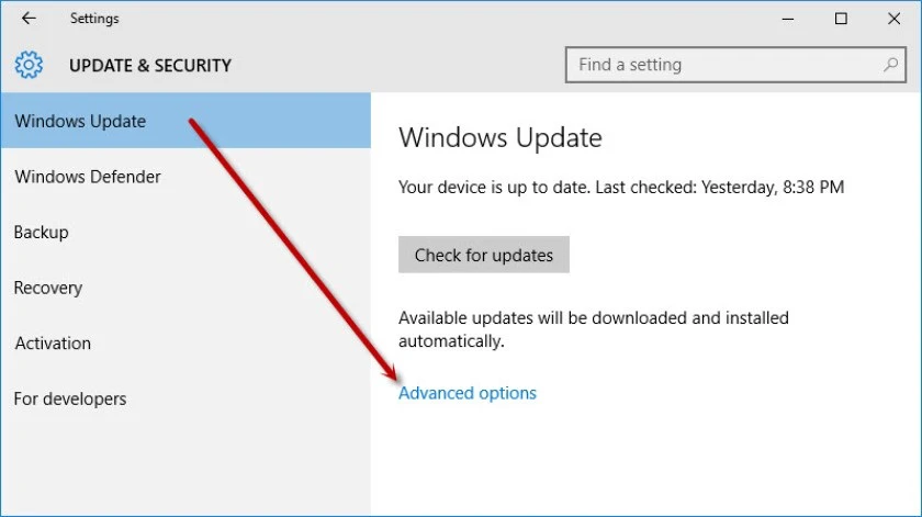 Tắt windows Update