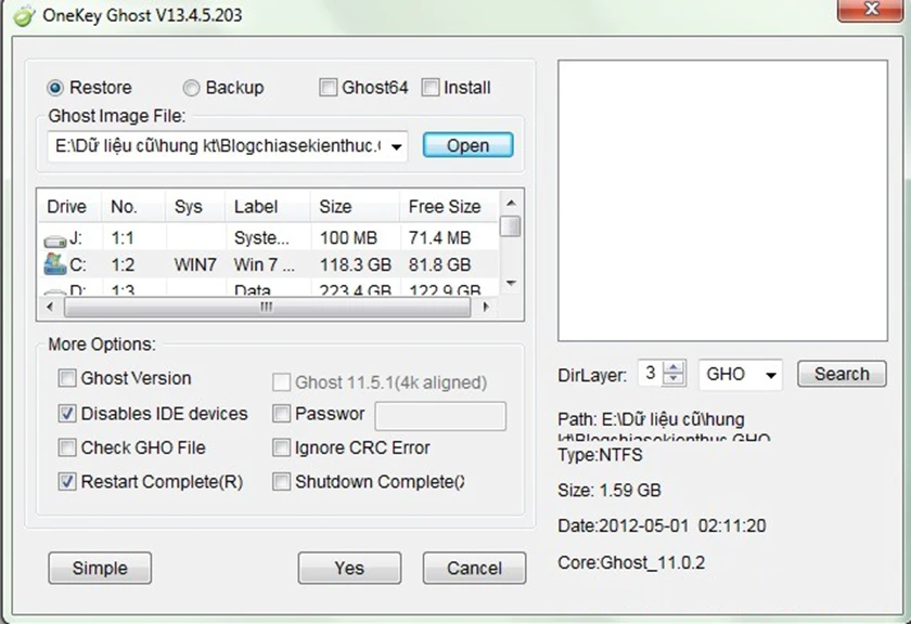 Hướng dẫn c&aacute;ch ghost win 10, win 7 bằng phần mềm OneKey
