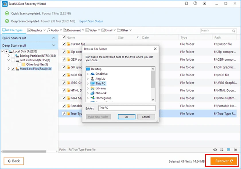 Kh&ocirc;i phục file trong th&ugrave;ng r&aacute;c bằng phần mềm EaseUS
