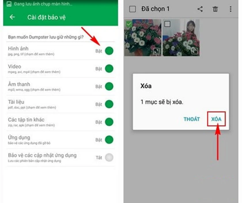 chọn loại tệp tin m&igrave;nh muốn kh&ocirc;i phục.
