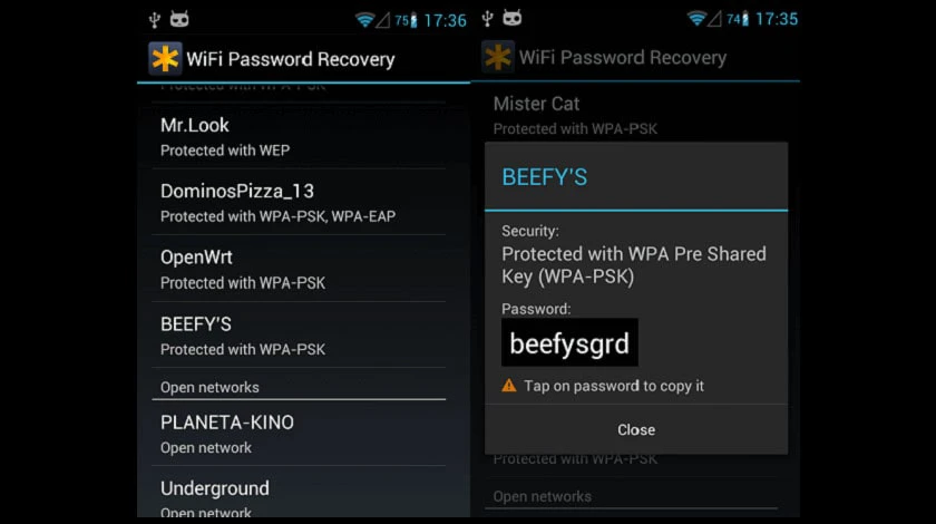 Xem pass wifi đ&atilde; lưu bằng Password Recovery App