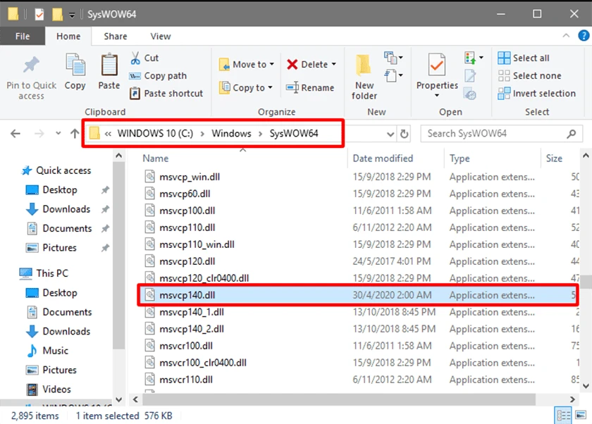 Copy file MSVCP140.dll từ m&aacute;y t&iacute;nh kh&aacute;c