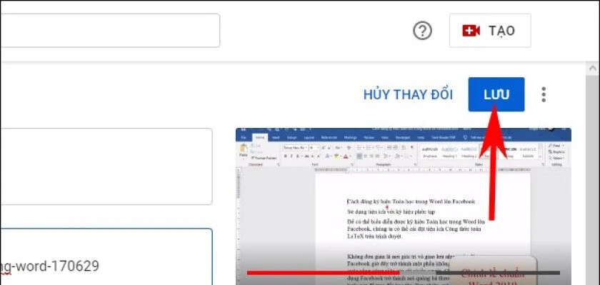 bạn nh&acirc;́n vào nút Lưu ở góc tr&ecirc;n b&ecirc;n phải