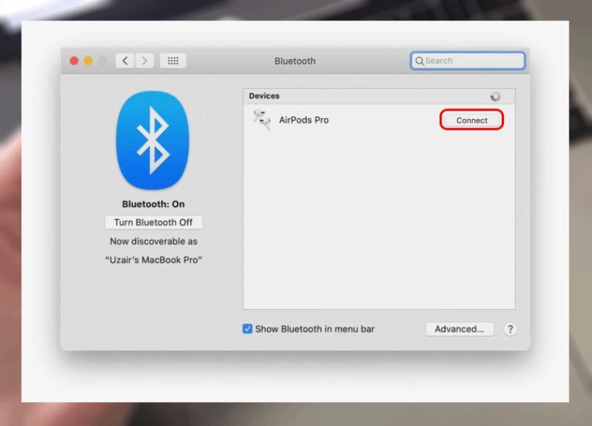 K&ecirc;́t n&ocirc;́i AirPods với Macbook