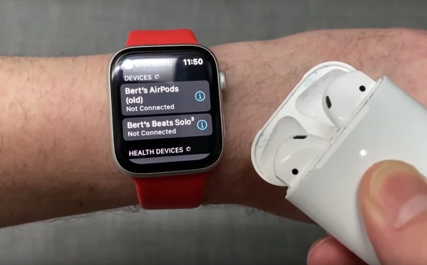 K&ecirc;́t n&ocirc;́i AirPods với Apple Watch