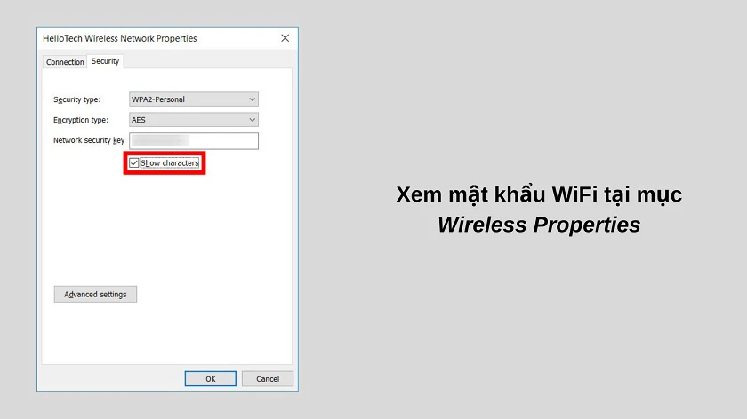 xem mật khẩu wifi win 10