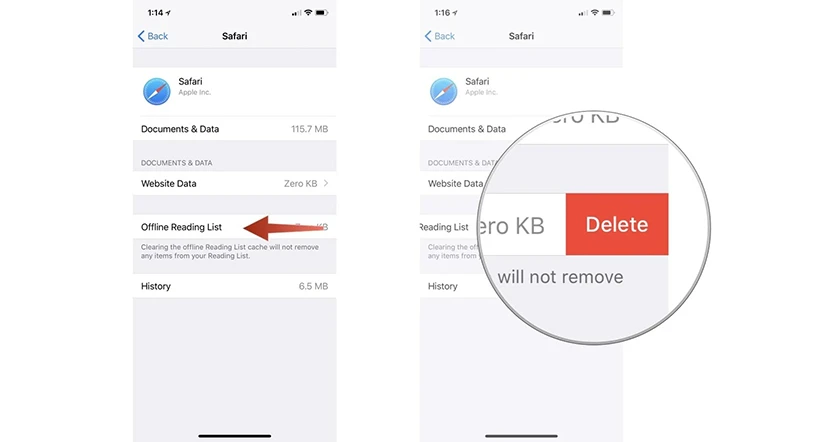 X&oacute;a lịch sử web tr&ecirc;n Safari v&agrave; c&aacute;c trang web tải xuống