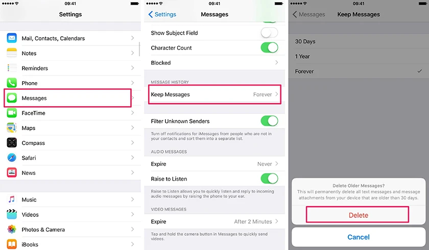 xo&aacute; dung lượng kh&aacute;c tr&ecirc;n iphone
