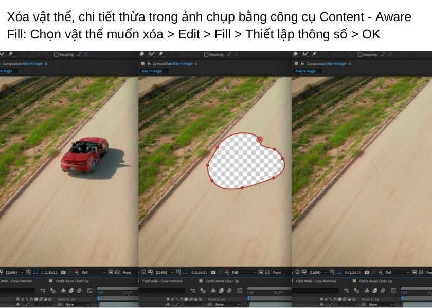 Xoá vật thể bằng Content – Aware Fill