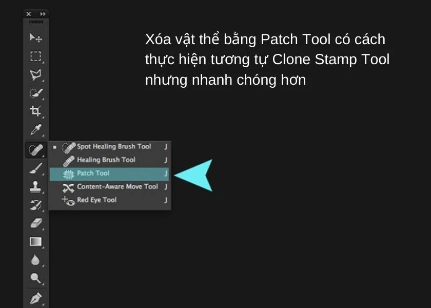 Cách xoá chi tiết thừa với công cụ Patch Tool trên Photoshop