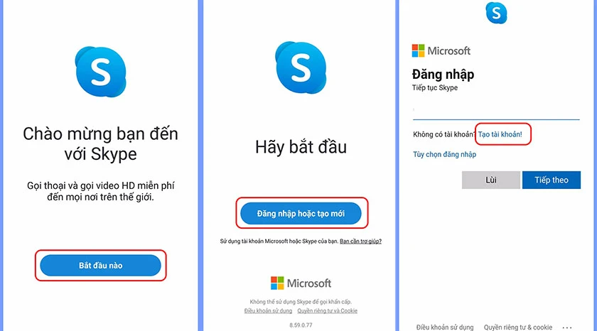 C&aacute;ch tạo tài khoản Skype tr&ecirc;n điện thoại bằng số điện thoại