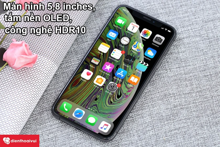 iPhone XS &ndash; M&agrave;n h&igrave;nh 5,8 inches, tấm nền OLED, c&ocirc;ng nghệ HDR10