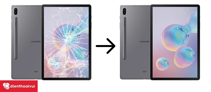 Lợi &iacute;ch của dịch vụ &eacute;p k&iacute;nh Samsung Galaxy Tab S6 tại Điện Thoại Vui