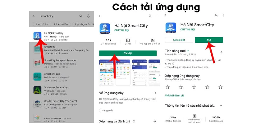 C&aacute;ch tải ứng dụng H&agrave; Nội SmartCity