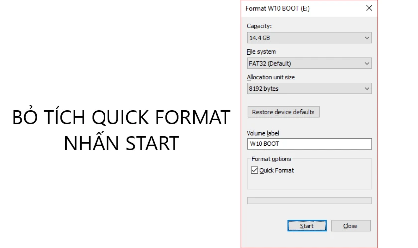 Format USB để sửa lỗi the disk is write protected