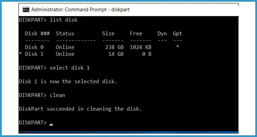 Sử dụng CMD để sửa lỗi the disk is write protected tr&ecirc;n usb