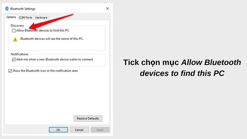 Khắc phục bluetooth không tìm thấy thiết bị