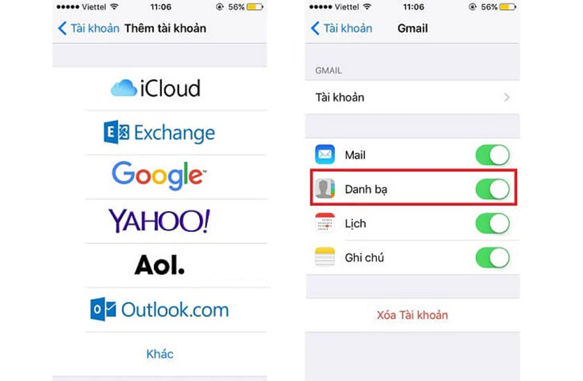 Chuy&ecirc;̉n danh bạ từ iPhone sang Android bằng tài khoản Google