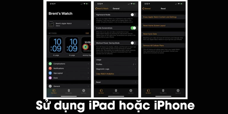 reset thiết bị th&ocirc;ng qua iPhone hoặc iPad