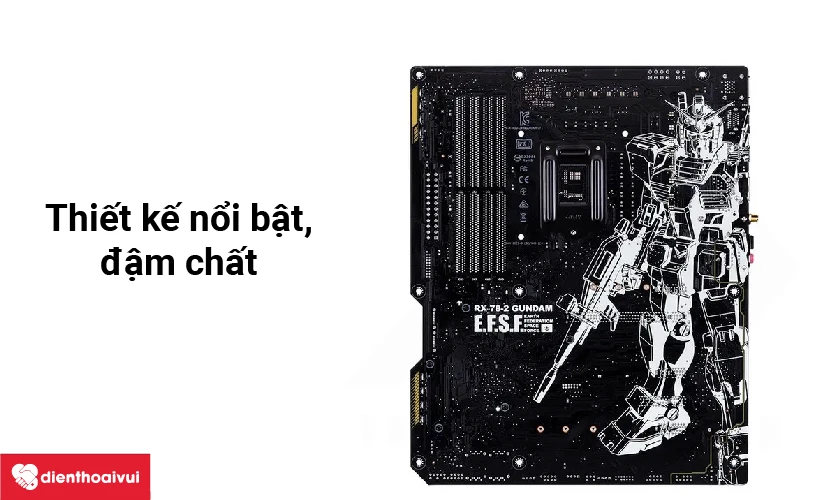 Mainboard Asus Z490-Gundam WI-FI thiết kế nổi bật