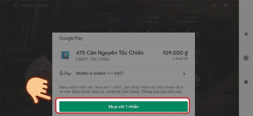Nạp trên điện thoại Android