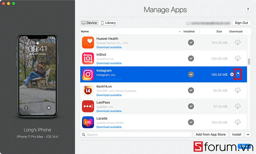 Chọn biểu tượng download (H&igrave;nh đ&aacute;m m&acirc;y)